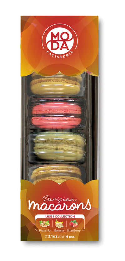Hazz Macaron Pistachio, Banana & Strawberry 87 g – Elegant French Assortment