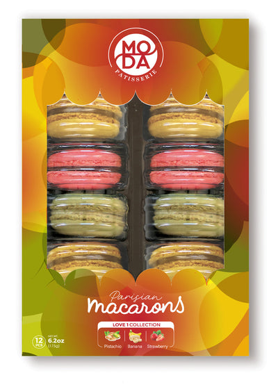 Hazz Macaron – Pistachio, Banana & Strawberry 175 g