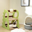 2-Tier Modern Cat Tree with Rotatable Sisal Scratching Ball - Green