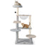 Árbol para Gatos Moderno de 44 Pulgadas con Perchero Desmontable
