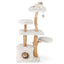 Modern 53-Inch Cat Tree with Natural Wood and Jute Scratching Posts