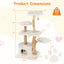 Modern 53-Inch Cat Tree with Natural Wood and Jute Scratching Posts