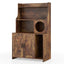 Modern Wooden Industrial Cat Litter Box Enclosure with Storage