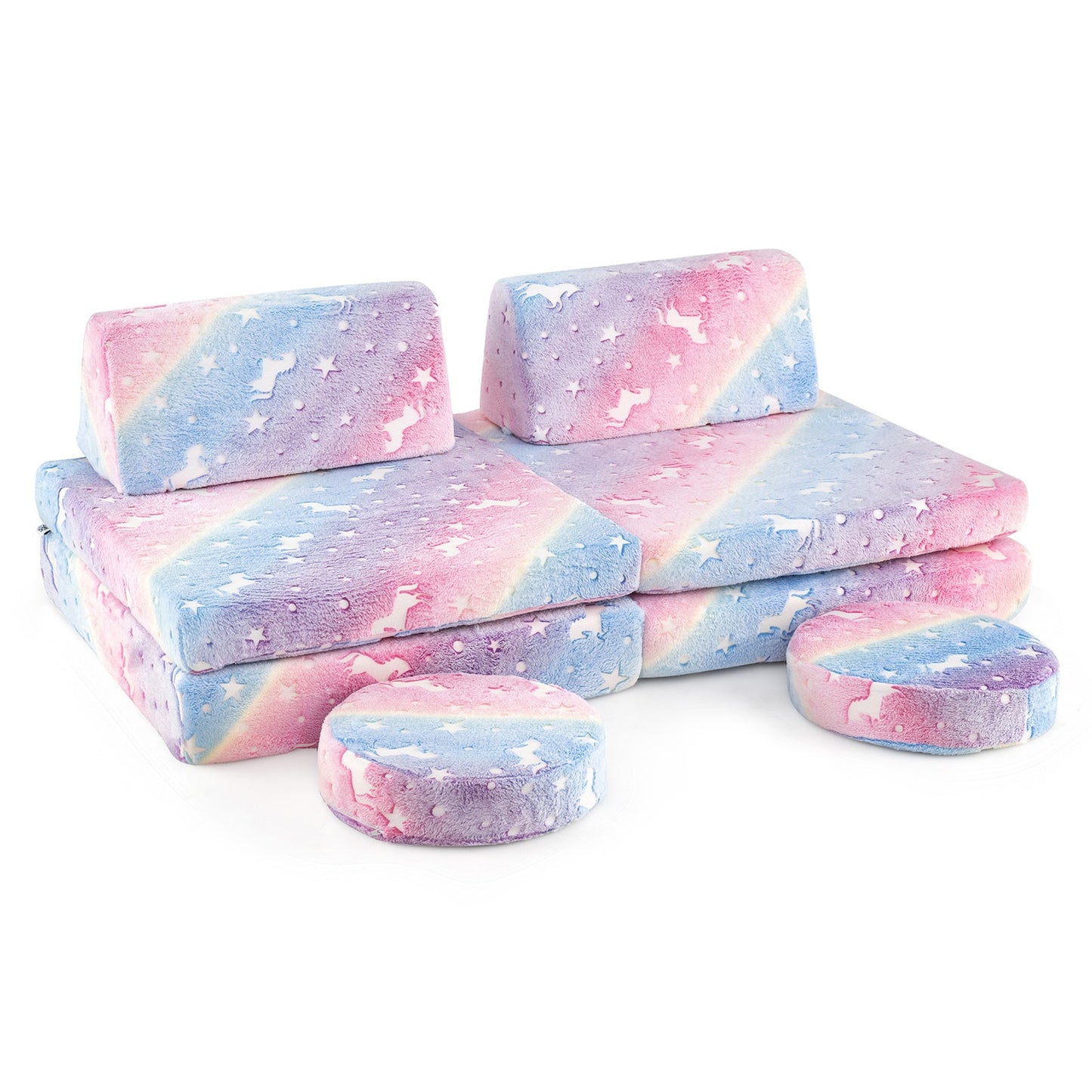 Conjunto de Sofá Modular para Niños - Brilla en la Oscuridad con Mangos Portátiles