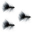 Pack de 3 mouches streamer leech en mohair noir taille 8