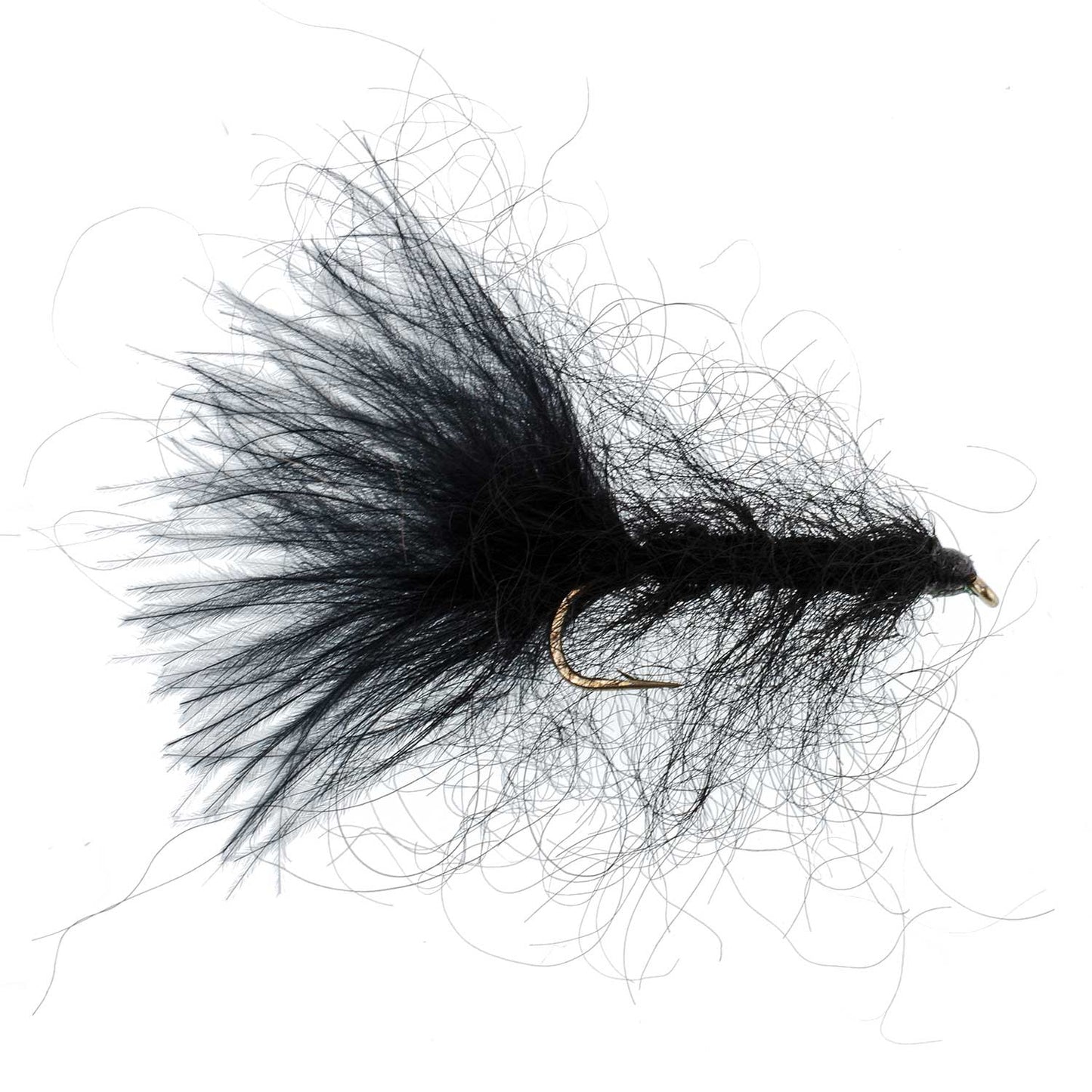 Pack de 3 mouches streamer leech en mohair noir taille 8