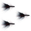 Pack de 3 mouches streamer en mohair noir rouge cristal taille 8