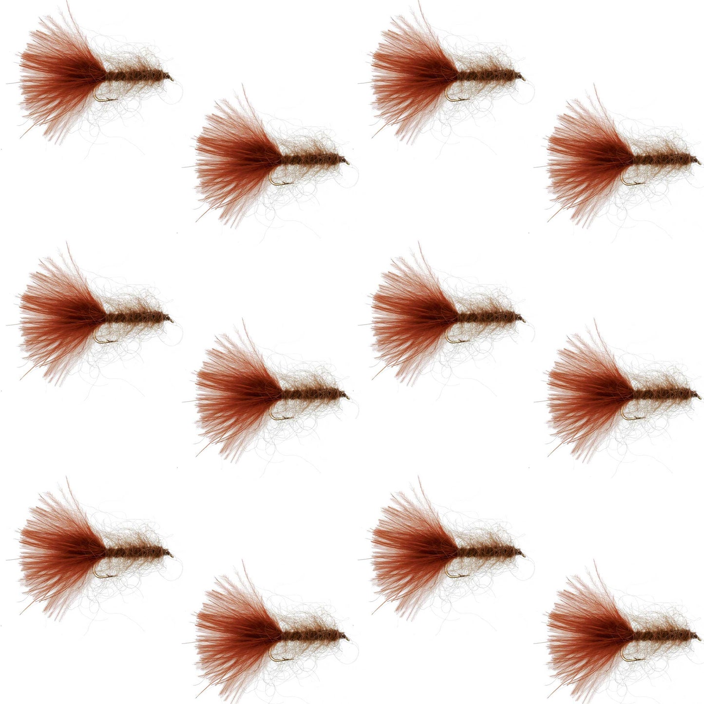 Mouches Streamer Leech en Mohair Brun Premium - Taille 8 (Pack de 12)