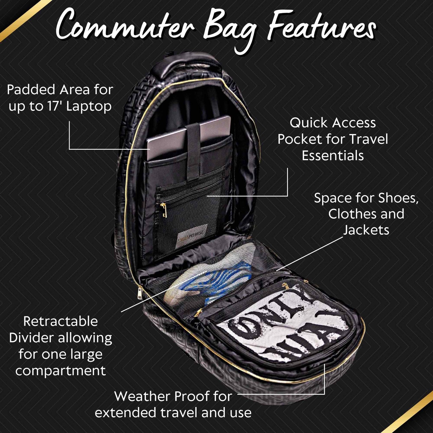Elegante bolso de viaje de piel con monograma negro
