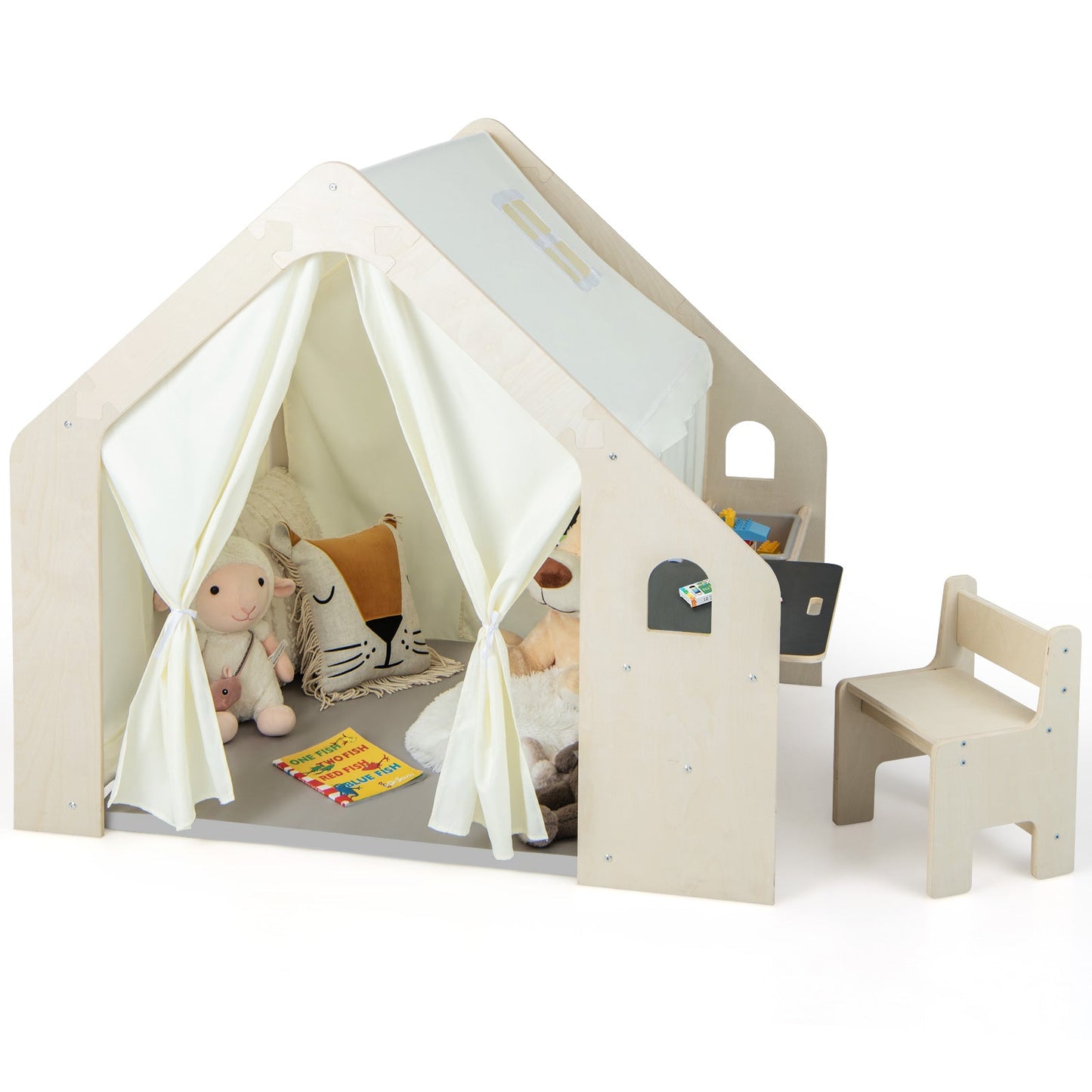 Maison de jeu intérieure Montessori avec bac de rangement et tapis pour tout-petits