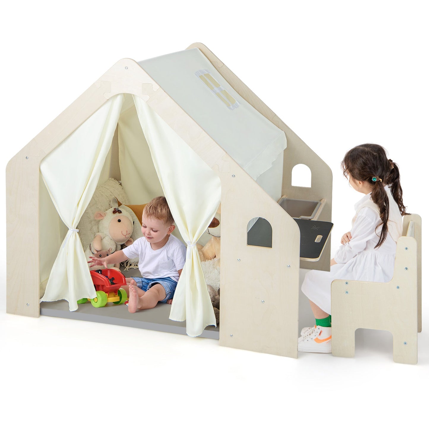 Maison de jeu intérieure Montessori avec bac de rangement et tapis pour tout-petits