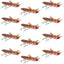Moorish Grasshopper Fly - Brown & Pink Foam Body - 1 Dozen Size 10 - Korvel