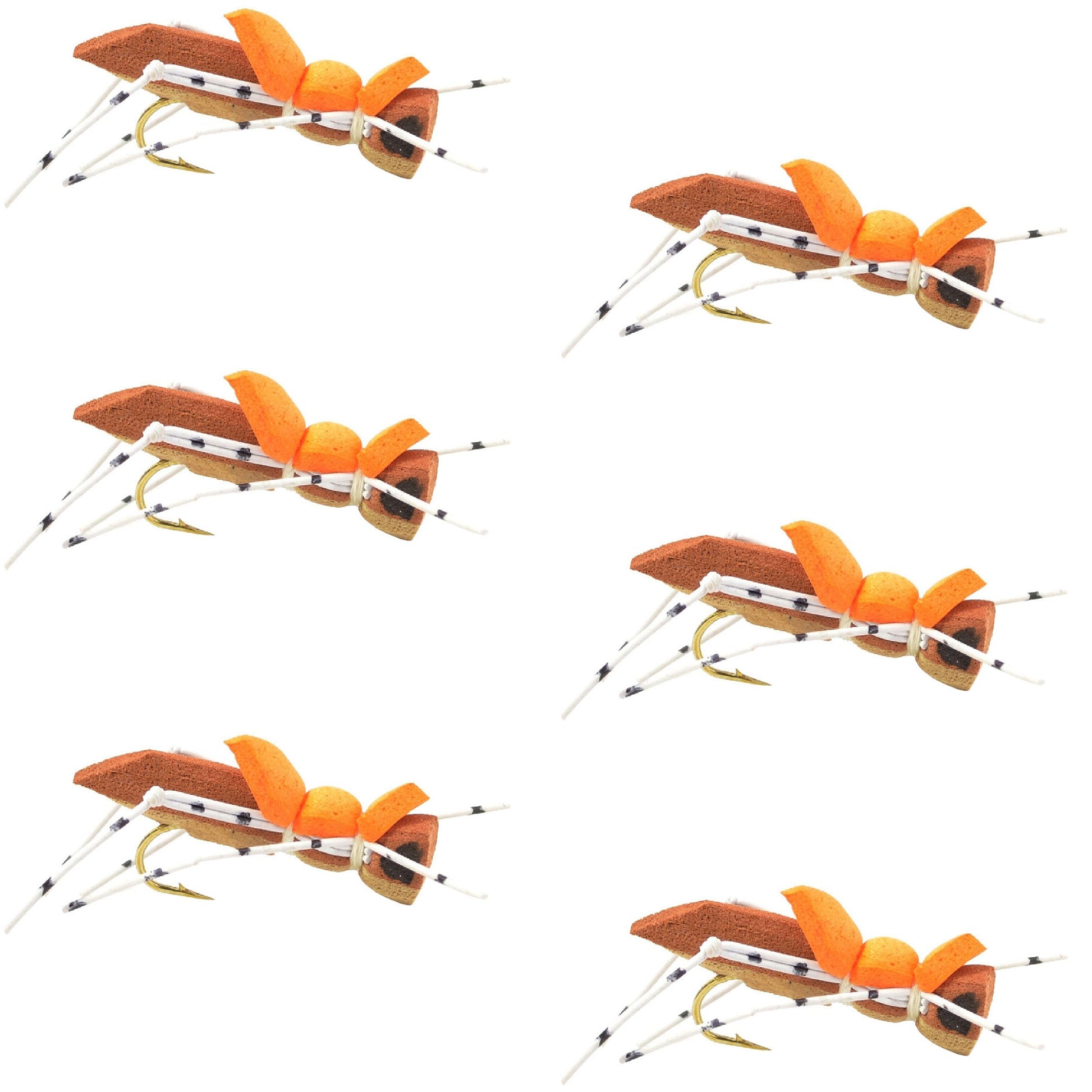 Premium Moorish Hopper Foam Dry Flies - 6 Pack, Size 10 - Korvel