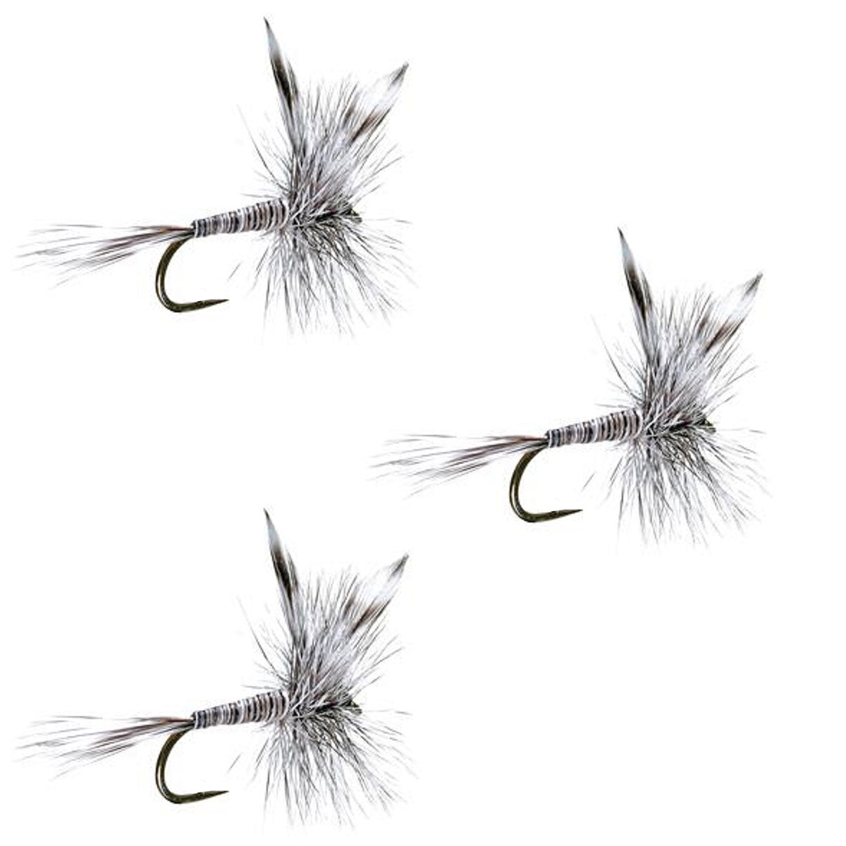 3-Pack Barbless Mosquito Dry Flies for Trout Fishing - Size 16 - Korvel