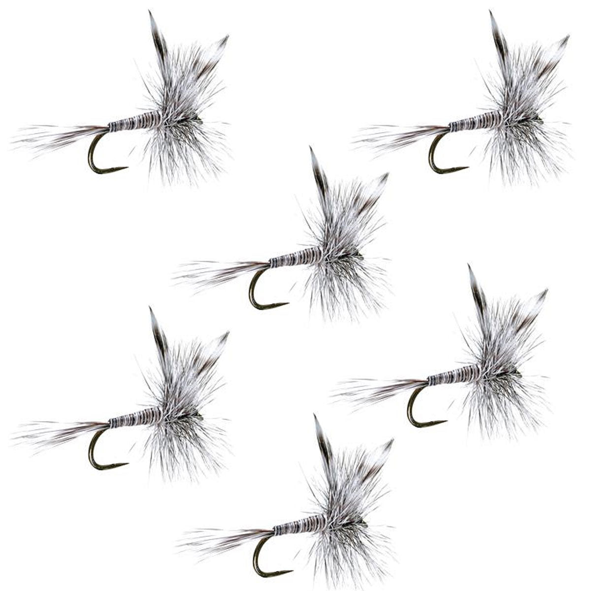Barbless Mosquito Dry Fly Set - 6 Size 14 Trout Flies for Catch & Release - Korvel