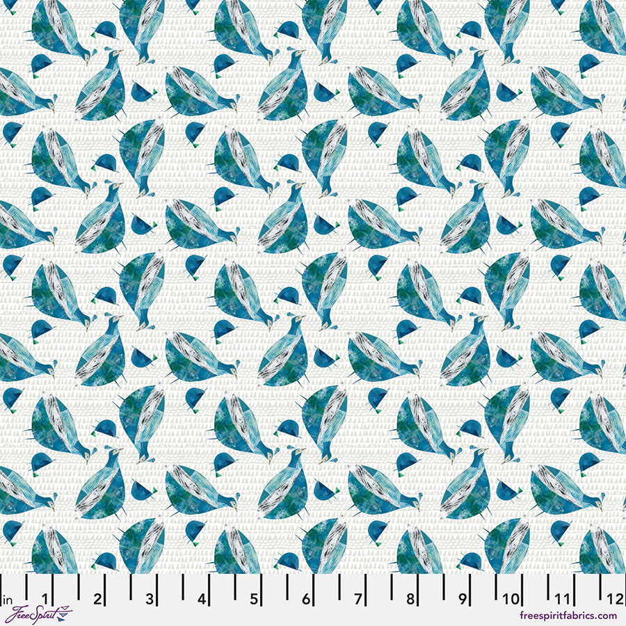 Tissu en coton Aqua Mère et Poussin - 44"/45" par yard