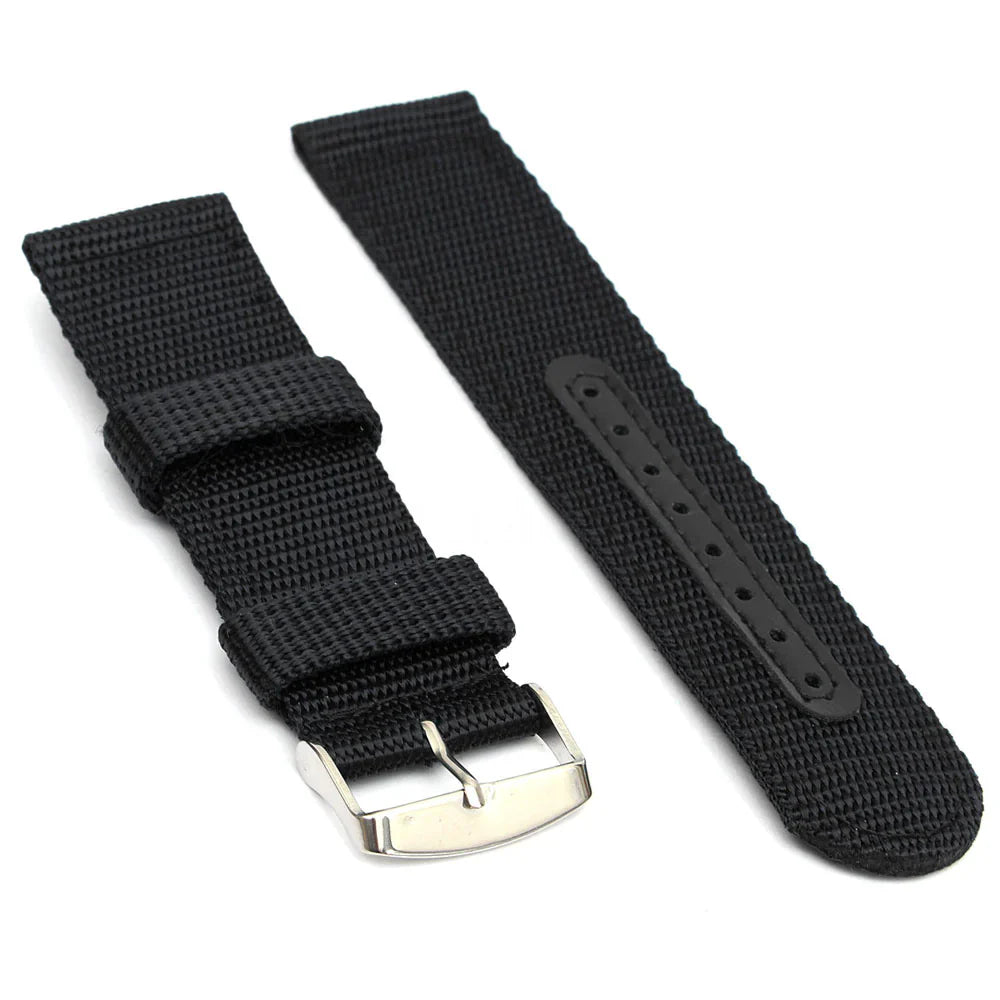 Bracelet de montre en nylon canvas militaire premium - 18mm à 24mm