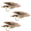 Triple Pack Muddler Minnow Streamer Flies for Trout and Bass - Size 6 - Korvel