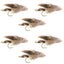 Muddler Minnow Fly Fishing Set - 6 Classic Streamers for Bass & Trout - Size 12 - Korvel