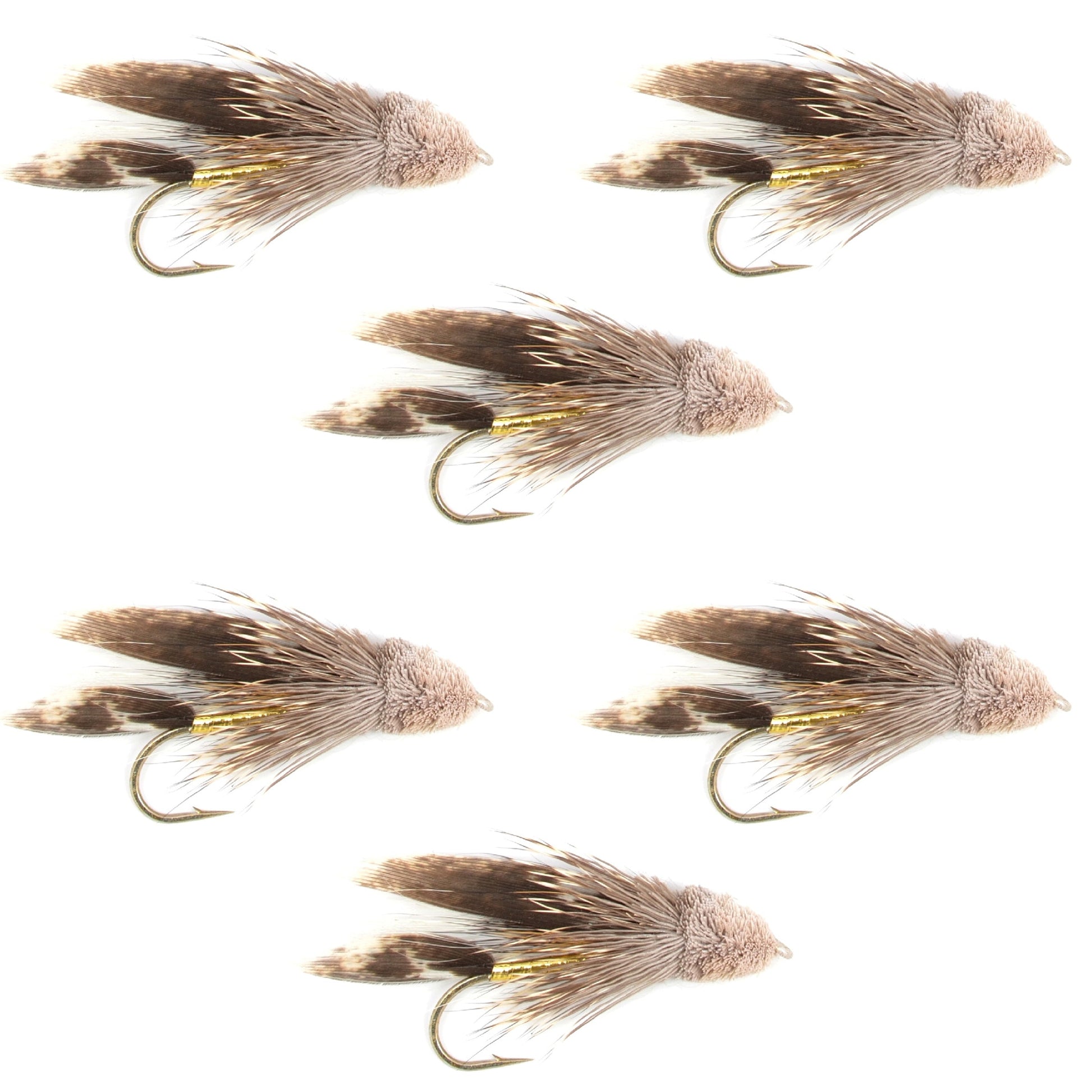 Muddler Minnow Fly Fishing Set - 6 Classic Streamers for Bass & Trout - Size 12 - Korvel