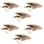 Muddler Minnow Fly Fishing Flies - Classic Bass and Trout Streamers - Set of 6 Flies Hook Size 4