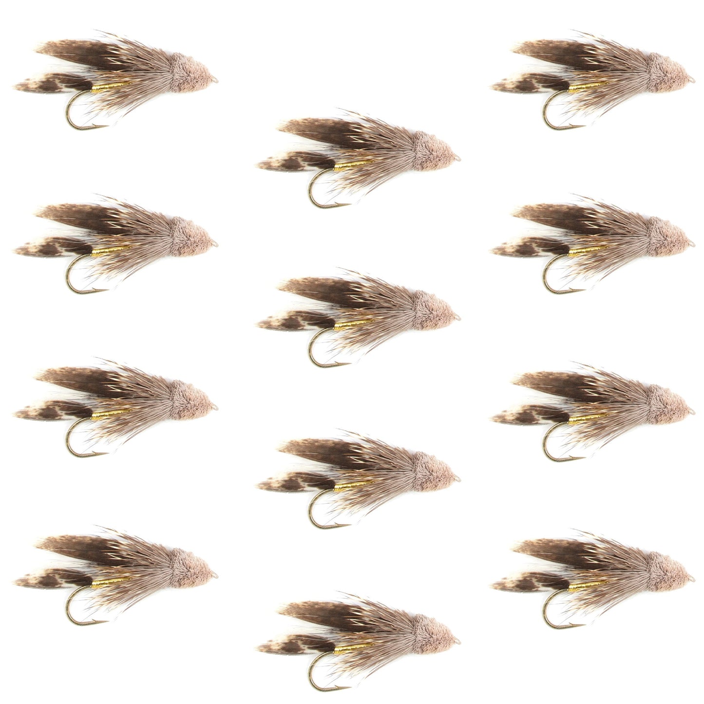Premium Muddler Minnow Fly Fishing Flies - 12 Classic Streamers for Bass & Trout - Size 4 - Korvel