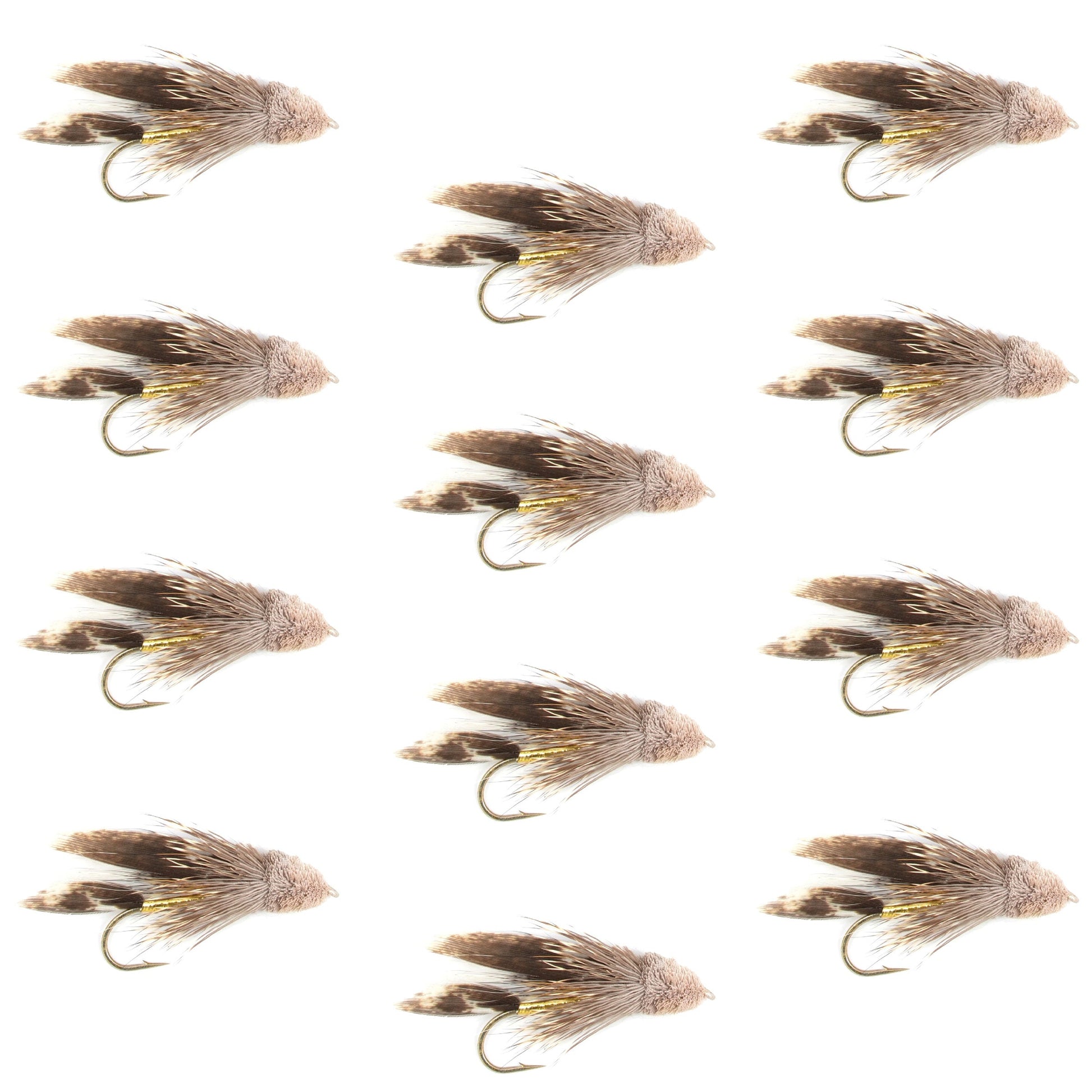 Premium Muddler Minnow Fly Fishing Flies - 12 Classic Streamers for Bass & Trout - Size 4 - Korvel