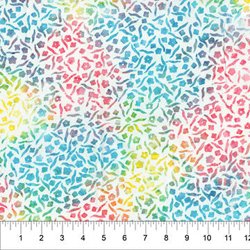 Tissu en coton multi abstrait floral - 44"/45" par yard
