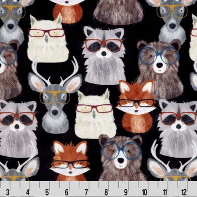 Multi Black Nature Nerds Digital Cuddle Fabric per Yard