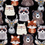 Multi Black Nature Nerds Digital Cuddle Fabric per Yard