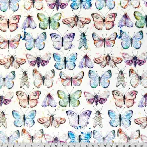Tela Digital Cuddle Multi Boho Flutter por Yarda