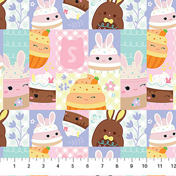 Multi Collage Springtime Squishmallows Cotton Fabric - 44"/45" Per Yard