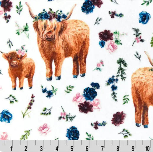 Multi Helga Highland Digital Cuddle Fabric per Yard