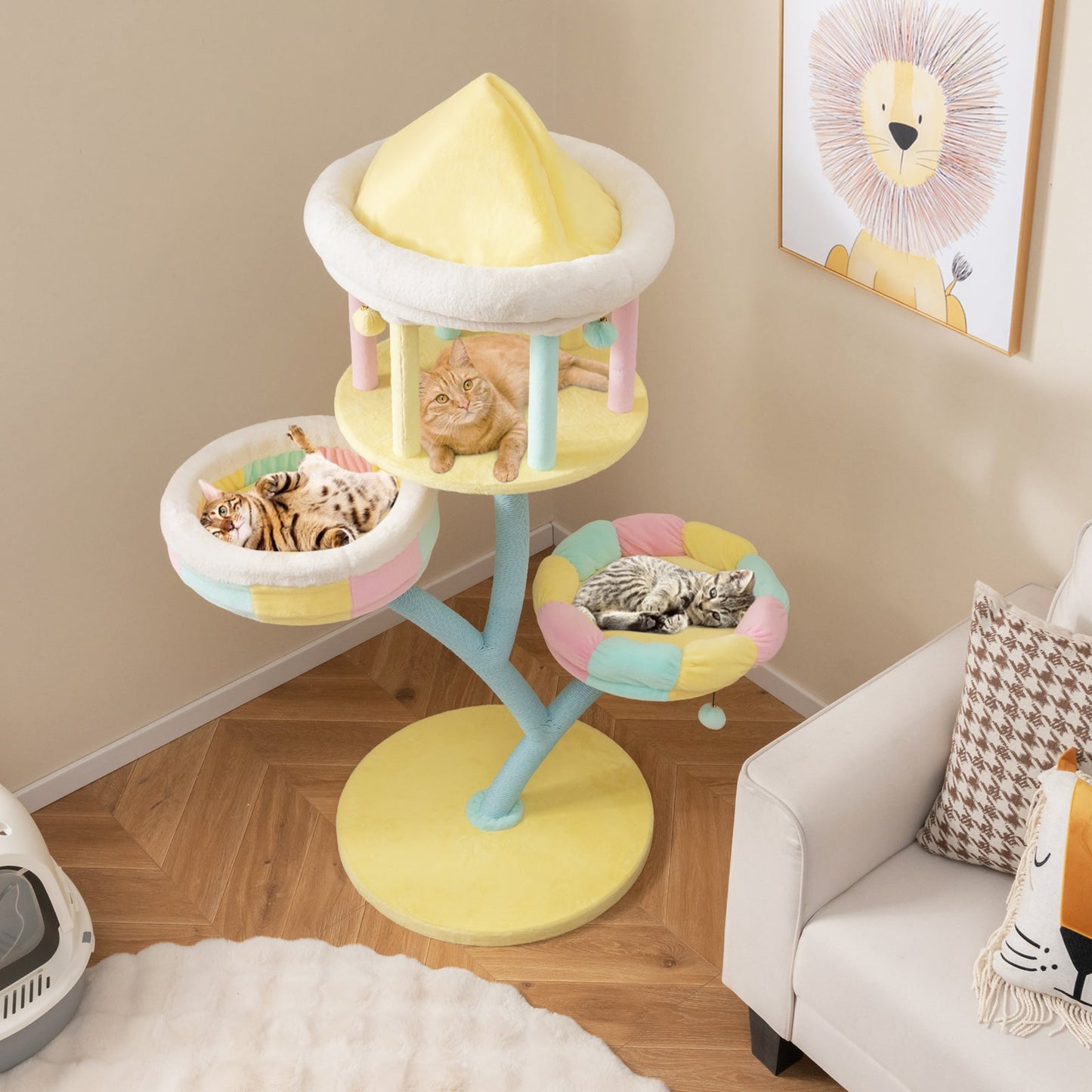 Premium Multi-Layer Cat Tree with Removable Perches