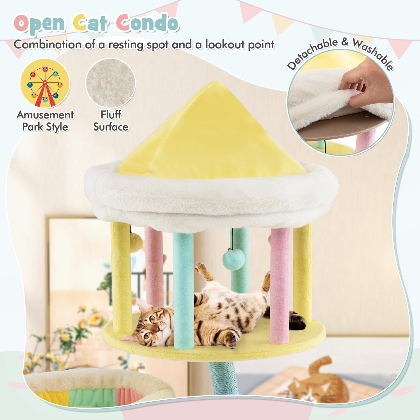 Premium Multi-Layer Cat Tree with Removable Perches