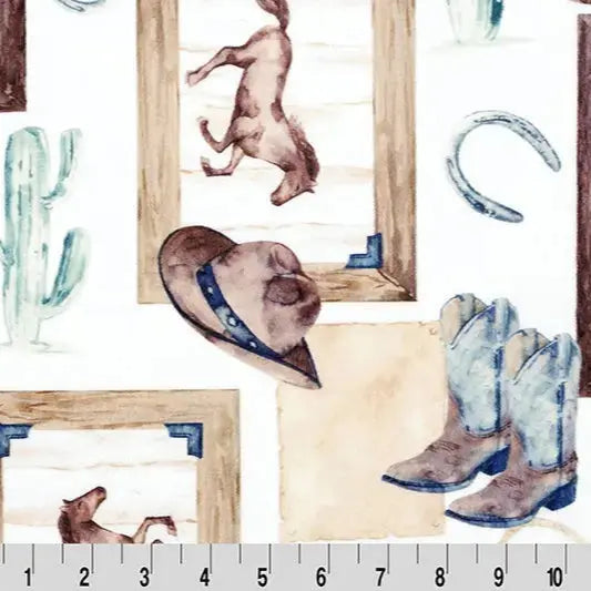 Tela Digital Cuddle Multi Natural Old West - Por Yarda