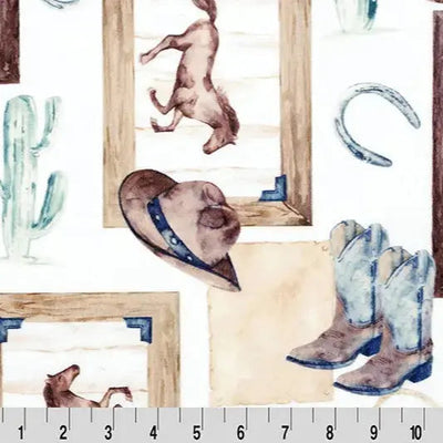 Tela Digital Cuddle Multi Natural Old West - Por Yarda