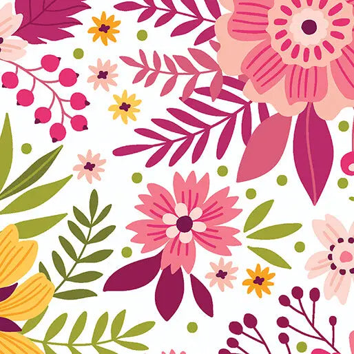 Multi Pink Daybreak Berry Cotton Wideback Fabric
