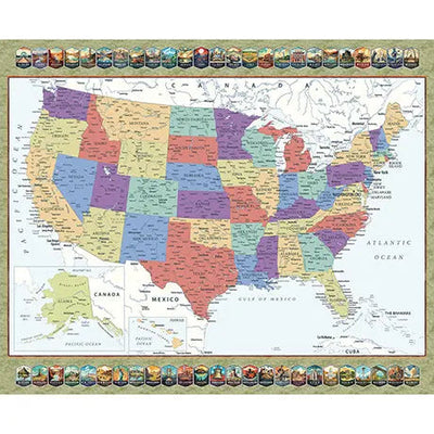 Tissu en coton Multi QT US MAP 44"/45" par yard