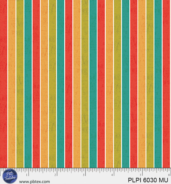 Multi Strip Peace, Love, Pickleball Cotton Fabric Per Yard