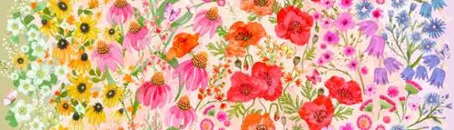 Multi Superbloom Pastel Fabric - 44"/45" Per Yard