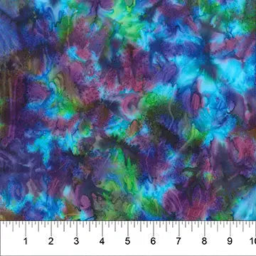 Multi Tropical Splash Cotton Batik Wideback Fabric