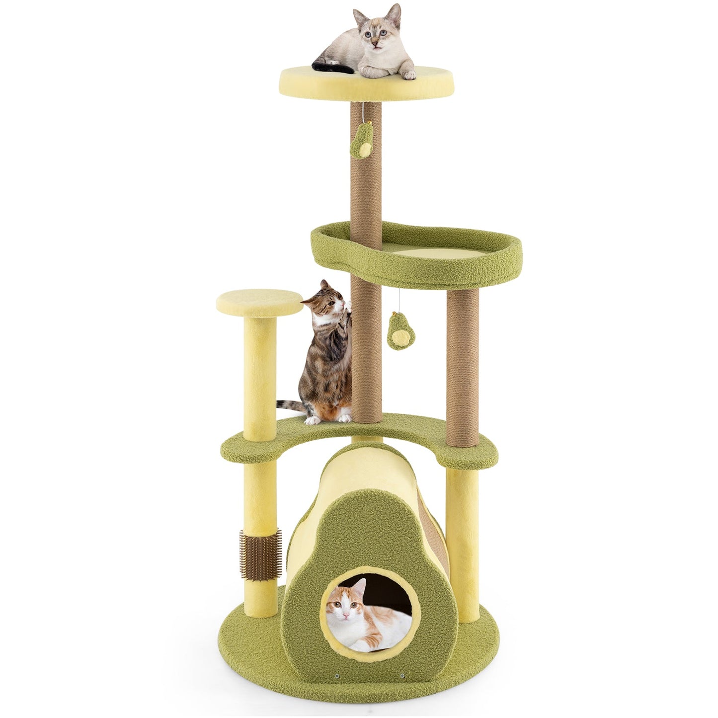 Torre para Gatos Multi-nivel Independiente con Condominio de Aguacate