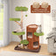 Arbre à chat multi-niveaux avec maison à deux étages - Marron