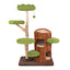 Arbre à chat multi-niveaux avec maison à deux étages - Marron