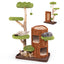 Arbre à chat multi-niveaux avec maison à deux étages - Marron
