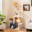 Torre para Gatos Multi-Nivel de 63 Pulgadas con Tabla de Rasguño y Juguetes