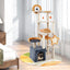 Torre para Gatos Multi-Nivel de 63 Pulgadas con Tabla de Rasguño y Juguetes