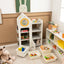 Multipurpose Toy Chest and Bookshelf with Mobile Trolley - Gray