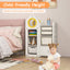 Multipurpose Toy Chest and Bookshelf with Mobile Trolley - Gray